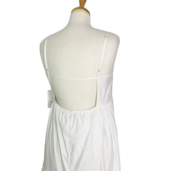 NWT Reformation East White Organic Cotton Tiered Midi Dress Size L - Picture 8 of 16